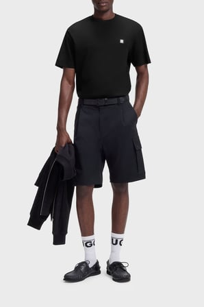 Hugo Logolu % 100 Pamuk Relaxed Fit Bisiklet Yaka T Shirt Erkek T SHİRT 50556580 002 SİYAH