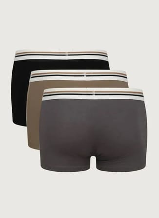 Boss Bej - Gri Erkek Boxer Trunk 3P Revive