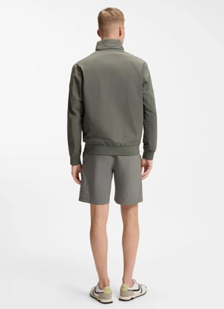 BOSS Haki Erkek Dik Yaka Regular Fit Logo Baskılı Sweatmont Okri