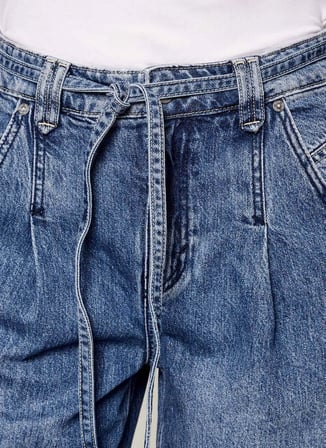Boss Yüksek Bel Bol Paça Oversize Mavi Kadın Denim Pantolon 50552469