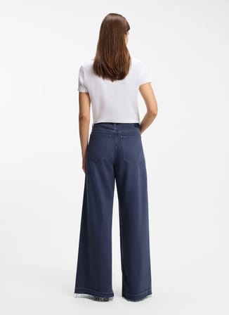 Boss Yüksek Bel Bol Paça Oversize Gri Kadın Denim Pantolon 50552533