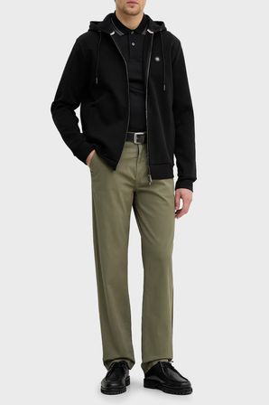 Boss Logolu Pamuk Karışımlı Regular Fit Kapüşonlu Fermuarlı Sweat Erkek SWEAT 50555851 001 SİYAH