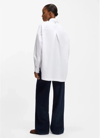 BOSS Beyaz Kadın Oversize Gömlek 50553532