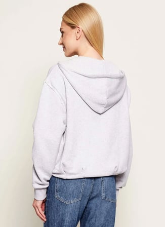 Boss Kapüşon Yaka Açık Gri Kadın Sweatshırt 50554266