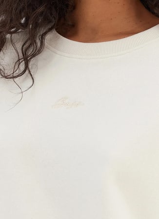 Boss Bisiklet Yaka Ekru Kadın Sweatshırt 50554711