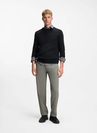 Boss Bağlamalı Bel Normal Paça Haki Erkek Chino Pantolon Chino_ST_DS