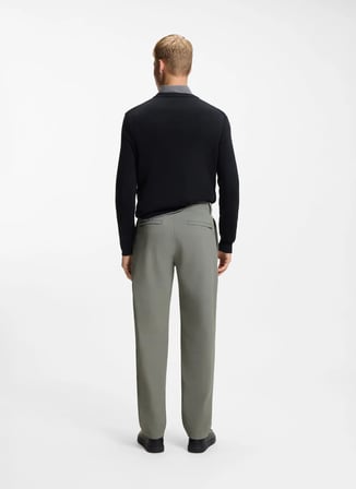 Boss Bağlamalı Bel Normal Paça Haki Erkek Chino Pantolon Chino_ST_DS