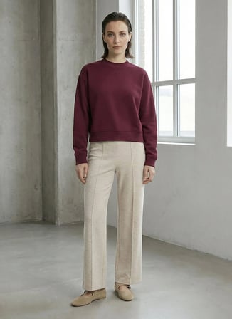 Hugo Bordo Kadın Bisiklet Relaxed Sweatshirt 50527463