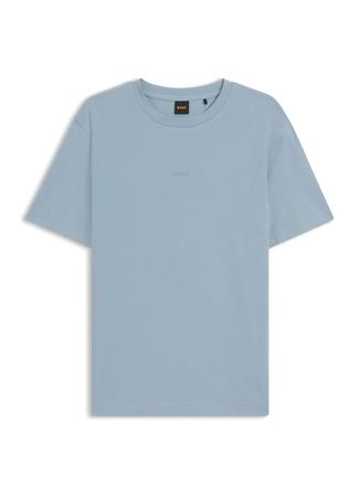 BOSS Mavi Erkek Relaxed Logo Baskılı T-Shirt TChup_50560372
