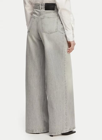 Hugo Gri Kadın Logo Baskılı Denim Pantolon 50557053
