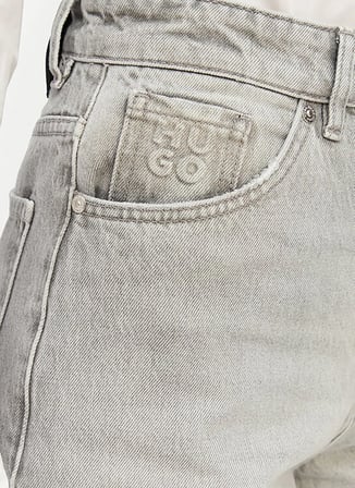 Hugo Gri Kadın Logo Baskılı Denim Pantolon 50557053