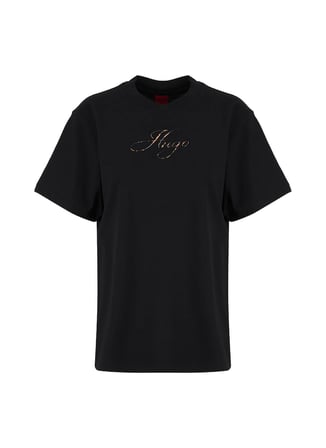 Hugo Siyah Kadın Logo Baskılı T-Shirt 50560566