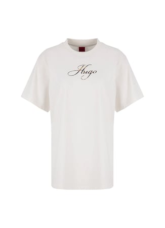 Hugo Ekru Kadın Logo Baskılı T-Shirt 50560566