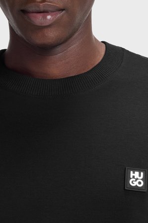 Hugo Logolu % 100 Pamuk Relaxed Fit Bisiklet Yaka T Shirt Erkek T SHİRT 50556580 002 SİYAH