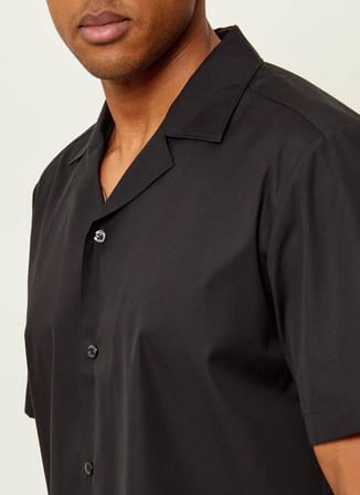 Hugo Siyah Erkek Relaxed Logo Baskılı Gömlek 50560584 Ellino