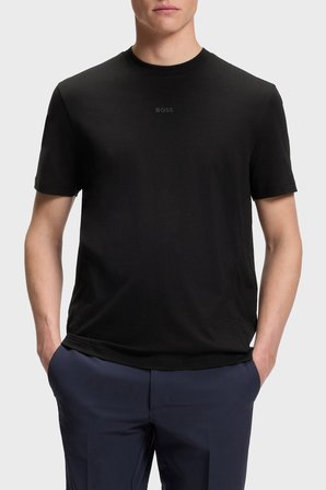 Boss Logolu Relaxed Fit Bisiklet Yaka T Shirt Erkek T SHİRT 50564108 001 SİYAH
