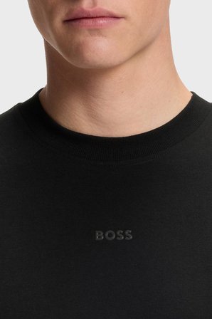 Boss Logolu Relaxed Fit Bisiklet Yaka T Shirt Erkek T SHİRT 50564108 001 SİYAH