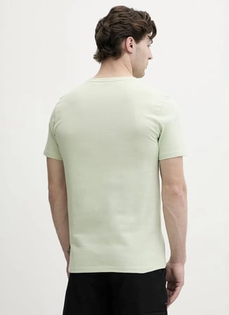 BOSS Tales Açık Haki Erkek Bisiklet Yaka Logo Baskılı Regular Fit Süprem T-Shirt