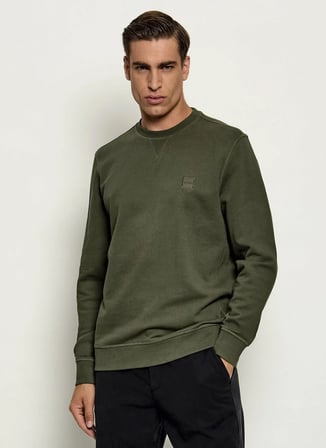 BOSS Westart Haki Erkek Bisiklet Yaka Regular Fit Süprem Sweatshirt