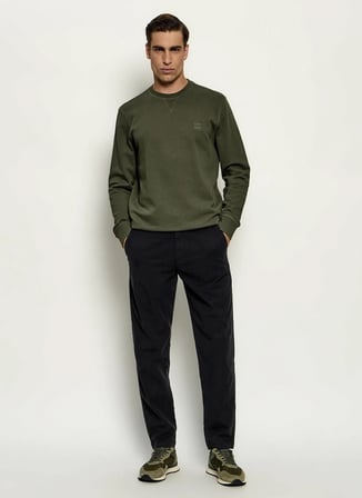 BOSS Westart Haki Erkek Bisiklet Yaka Regular Fit Süprem Sweatshirt