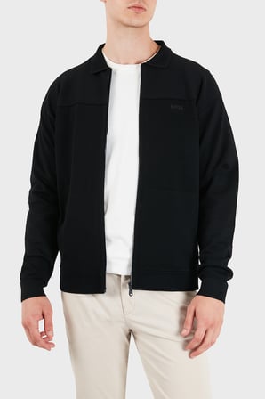 Boss Logolu Polo Yaka Regular Fit Hırka Erkek HIRKA 50563383 001 SİYAH