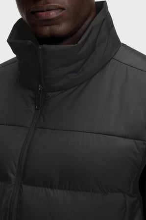 Boss Kapitoneli Regular Fit Dik Yaka Yelek Erkek YELEK 50565207 001 SİYAH
