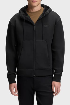 Boss Pamuklu Kapüşonlu Yaka Fermuarlı Relaxed Fit Sweat Erkek SWEAT 50569946 001 SİYAH