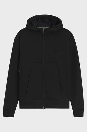 Boss Pamuklu Kapüşonlu Yaka Fermuarlı Relaxed Fit Sweat Erkek SWEAT 50569946 001 SİYAH