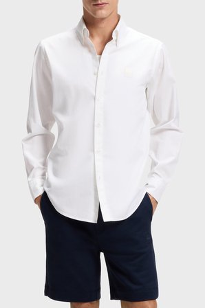 Boss % 100 Pamuk Regular Fit Düğmeli Yaka Gömlek Erkek GÖMLEK 50565626 100 BEYAZ
