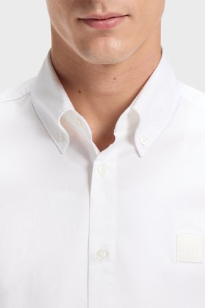 Boss % 100 Pamuk Regular Fit Düğmeli Yaka Gömlek Erkek GÖMLEK 50565626 100 BEYAZ