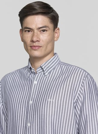 BOSS Ricoplus_M Lacivert Erkek Çizgili Regular Fit Gömlek