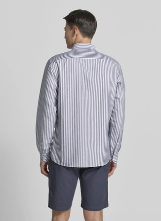 BOSS Ricoplus_M Lacivert Erkek Çizgili Regular Fit Gömlek
