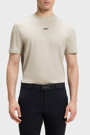 Boss Logolu Relaxed Fit Bisiklet Yaka T Shirt Erkek T SHİRT 50564108 272 BEJ