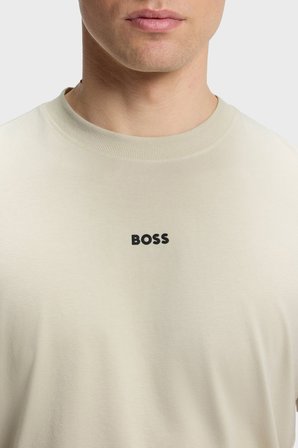 Boss Logolu Relaxed Fit Bisiklet Yaka T Shirt Erkek T SHİRT 50564108 272 BEJ