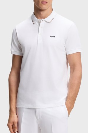 Boss Pamuklu Regular Fit Düğmeli Polo Erkek POLO 50564779 100 BEYAZ