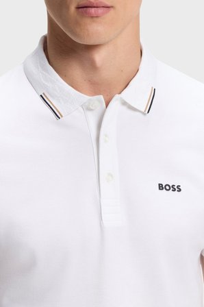 Boss Pamuklu Regular Fit Düğmeli Polo Erkek POLO 50564779 100 BEYAZ