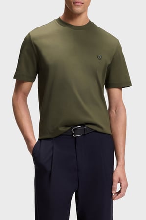 Boss Logolu Pamuklu Regular Fit Bisiklet Yaka T Shirt Erkek T SHİRT 50555844 347 HAKİ