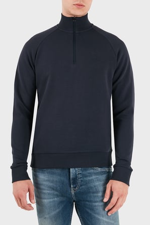 Boss Pamuklu Yarım Fermuarlı Dik Yaka Regular Fit Sweat Erkek SWEAT 50565306 402 LACİVERT