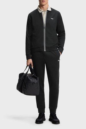 Boss Jakarlı Relaxed Fit Lastikli Paça Pantolon Erkek PANTOLON 50566815 001 SİYAH