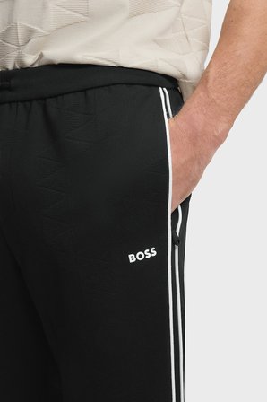 Boss Jakarlı Relaxed Fit Lastikli Paça Pantolon Erkek PANTOLON 50566815 001 SİYAH