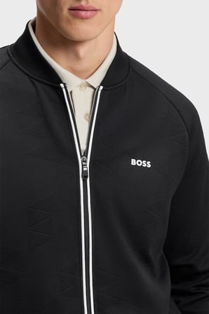 Boss Relaxed Fit Logolu Kolej Yaka Fermuarlı Sweat Erkek SWEAT 50566825 001 SİYAH