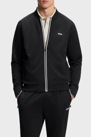 Boss Relaxed Fit Logolu Kolej Yaka Fermuarlı Sweat Erkek SWEAT 50566825 001 SİYAH