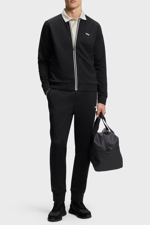 Boss Relaxed Fit Logolu Kolej Yaka Fermuarlı Sweat Erkek SWEAT 50566825 001 SİYAH