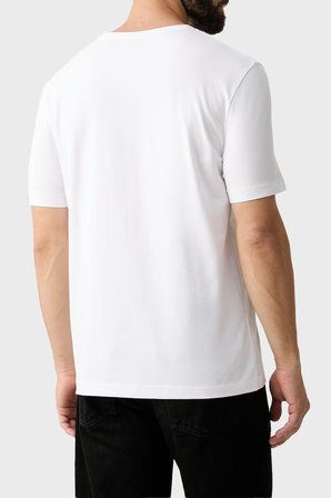 Boss Pamuklu Regular Fit Bisiklet Yaka T Shirt Erkek T SHİRT 50566853 100 BEYAZ