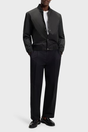Boss Su İtici Relaxed Fit Düğmeli Mont Erkek MONT 50564412 001 SİYAH