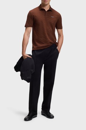 Boss % 100 Pamuk Regular Fit Düğmeli Polo Erkek POLO 50565174 214 KAHVE