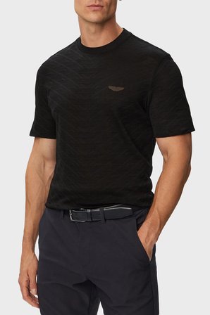 Boss Jakarlı Logolu Regular Fit Bisiklet Yaka T Shirt Erkek T SHİRT 50565175 001 SİYAH