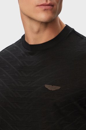 Boss Jakarlı Logolu Regular Fit Bisiklet Yaka T Shirt Erkek T SHİRT 50565175 001 SİYAH