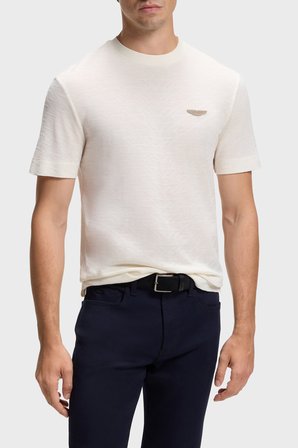 Boss Jakarlı Logolu Regular Fit Bisiklet Yaka T Shirt Erkek T SHİRT 50565175 118 BEJ