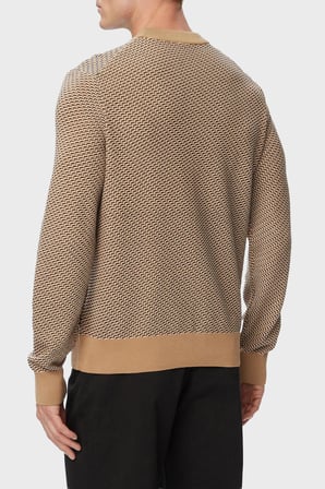 Boss Pamuklu Regular Fit Bisiklet Yaka Dokulu Kazak Erkek KAZAK 50565565 260 BEJ